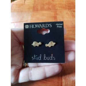 Howard's Stud Buds Turtle Pierced Earrings Goldtone Nickel Free Jewelry New